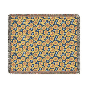 Boho Floral Woven Blanket