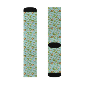 Frog Pond Pattern Socks — Cute Novelty Sublimation Crew Socks