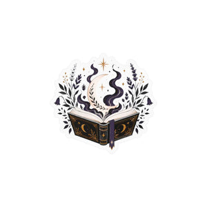 Mystical open book kiss-cut vinyl decal - home decor decals
