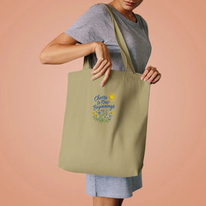 Personalized, Embroidered 'Cheers to New Beginnings' Floral Tote