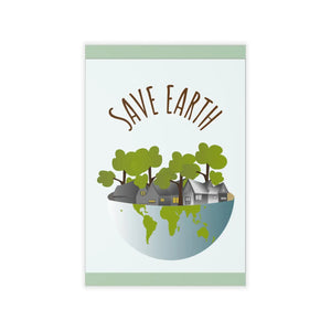 Save Earth Wall Decal – Eco-Friendly Globe Illustration for Home & Classroom