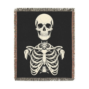 Halloween skull throw blanket by DipaliZ, largest size 80 by 60 inches