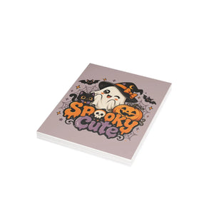 Greeting card – spooky cute halloween ghost cat & pumpkin design - cards