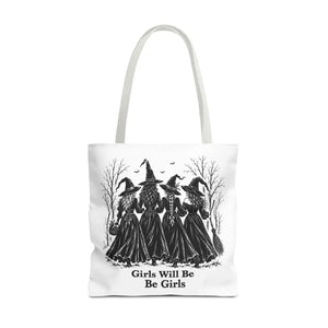 Witch Sisters Tote — “Girls Will Be Girls” Halloween Tote Bag