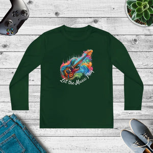 Youth Long Sleeve Music Tee - 'Let the Music Play'