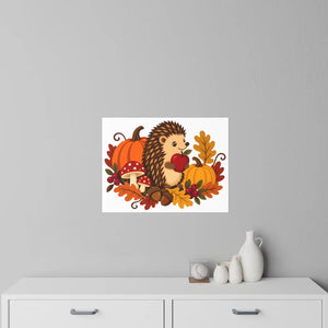 Autumn hedgehog wall decals