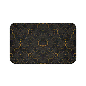 iDigitalStock, golden abstract pattern on black, Bath Mat