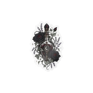 Gothic sacred heart rose kiss-cut vinyl decal - home decor decals
