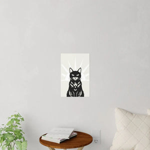 12 by 18 inch DipaliZ black cat decal for a nursery or hallway