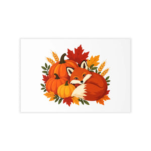 Autumn fox and pumpkins fall wall decal - decals
