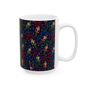 Festive nutcracker pattern ceramic mug - mugs