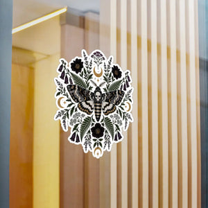 Gothic death’s head moth kiss-cut vinyl decal - home decor decals