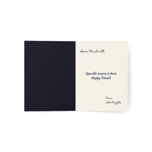 Personalized, Happy Diwali Greeting Card — Festival of Lights Fireworks Design