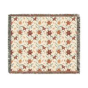 Boho Floral Woven Blanket – Cozy Southwestern Throw for Living Room & Bedspread