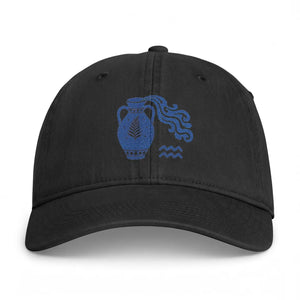 Adjustable self-fabric strap and metal slider on the DipaliZ Aquarius cap