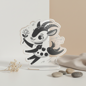 Goat Acrylic Figurine — Cute Hand-Painted Style Custom Cut Statue