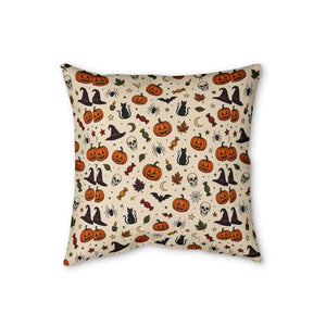 DipaliZ repeating Halloween cushion shown in an 18 by 18 inch size