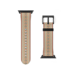 Boho Geo Pattern Watch Band — Beige Aztec Strap for Apple Watch