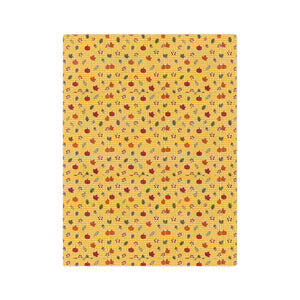 Autumn Plaid Throw Blanket — Cozy Yellow Fall Leaves Microfiber Blanket