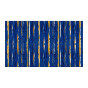 Navy & Gold Watercolor Stripe Fabric by the Yard — Spun Polyester