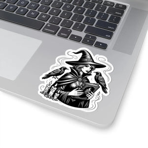 6 inch square of the DipaliZ witch and ravens vinyl decal