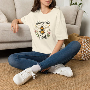 Bee Graphic T-Shirt — "Always Be Cool" Floral Honeybee Tee