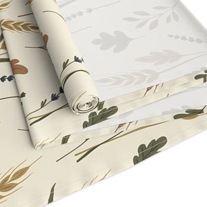 Autumn Meadow Table Runner — Neutral Floral Fall Decor