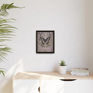 Framed canvas wall art – butterfly floral “becoming takes time” inspirational decor - printable