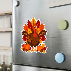 Thanksgiving turkey kiss-cut vinyl decal - home decor decals
