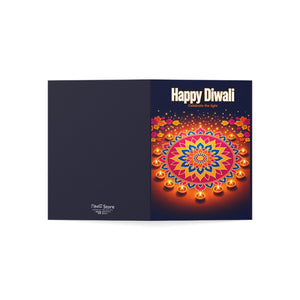Personalized, Diwali Greeting Card – 'Happy Diwali' Rangoli & Diyas (Single or Bulk Pack)