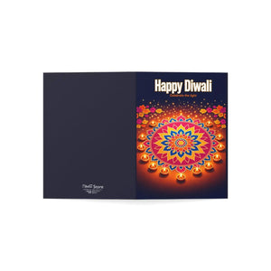 Personalized, Diwali Greeting Card – 'Happy Diwali' Rangoli & Diyas (Single or Bulk Pack)