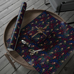 Festive holiday pattern wrapping paper