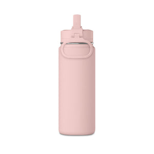 20oz Mini Water Bottle — Sleek White Straw Bottle with custom name and year 'JD 2012' Vertical Text
