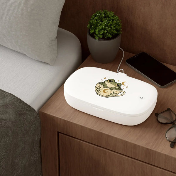 Cute mystical frog uv phone sanitizer & wireless charging pad - chargers