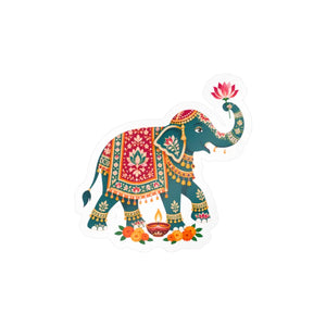 Decorative indian elephant kiss-cut vinyl decal - home decor decals