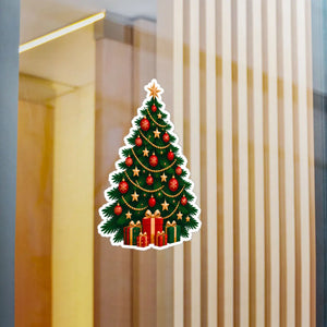 Christmas tree kiss-cut vinyl decal - home decor decals