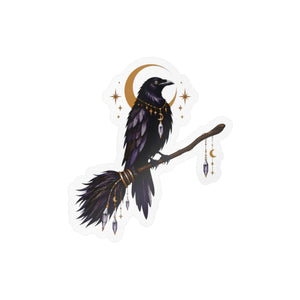 Mystical raven moon kiss-cut vinyl decal - home decor decals