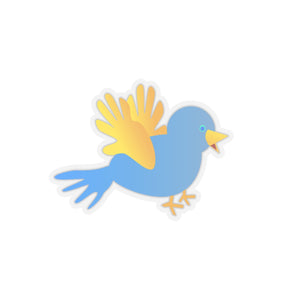 A blue  bird, Kiss-Cut Stickers