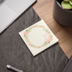 Floral Bunny Wreath Post-it Note Pad