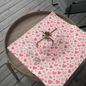 Pink heart wrapping paper roll – romantic valentine’s gift wrap