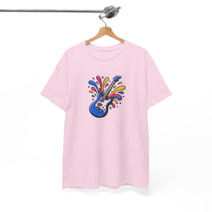 Musical instrument, with splashes of color, Unisex Heavy Cotton Tee