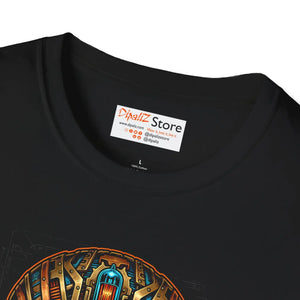 Steampunk cyber skull t-shirt, futuristic mechanical graphic tee - t-shirts