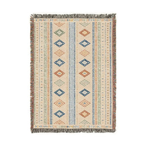 DipaliZ southwestern throw with fringed ends for a cabin sofa