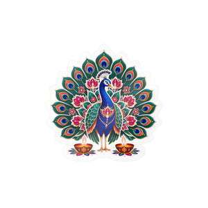 Peacock mandala kiss-cut vinyl decal - home decor decals