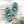 Geometric teal and navy flip flops - slippers