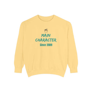 DipaliZ personalized Main Character garment-dyed sweatshirt - a medium-heavy 9.5 oz per square yard fabric