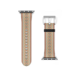 Boho Geo Pattern Watch Band — Beige Aztec Strap for Apple Watch