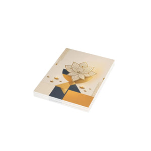 Diwali lotus greeting card, elegant gold geometric festival - cards