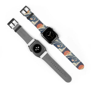 Sunrise wave watch band, japanese pattern apple strap - bands