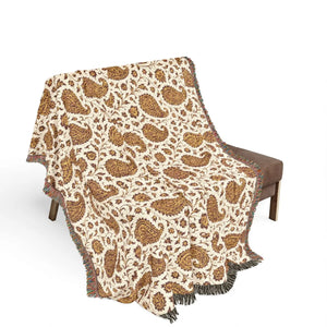 DipaliZ woven blanket with fringed weight and a reversible face